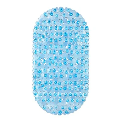 Afbeelding van Relaxdays antislipmat bad antislip badmat anti slip douchemat ovale mat blauw