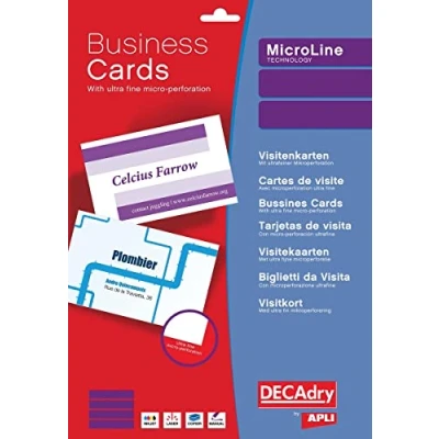 Afbeelding van Decadry visitekaarten MicroLine ft 85 x 54 mm, 185 g/m², 500 kaartjes