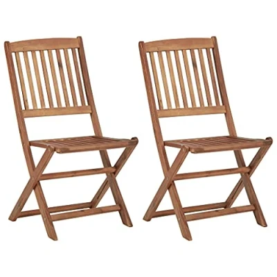Afbeelding van Tuinstoelen 2 st inklapbaar massief acaciahout