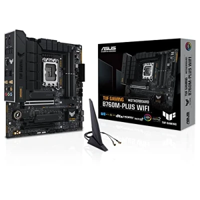Image de ASUS TUF GAMING B760M PLUS WIFI carte mère micro ATX Socket LGA1700 B760 Chipset USB 3.2 Gen 1, 2, USB4, c Gen2, 2x2, 1 2.5 Gigabit LAN, Wi Fi 6, Bluetooth graphique embarquée (unité
