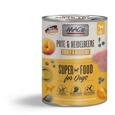 Afbeelding van 6x800g Adult Kalkoen &amp; Bosbes MAC&#039;s Hondenvoer