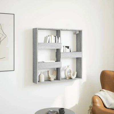 Afbeelding van vidaXL Wandkast 80x15x80 cm bewerkt hout grijs sonoma eikenkleurig