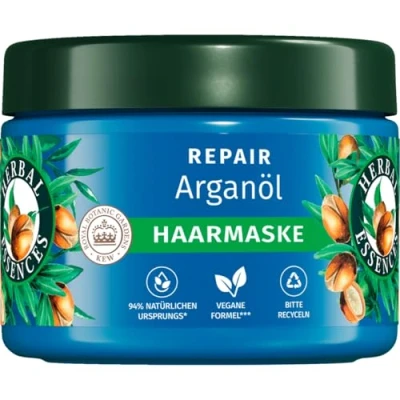 Afbeelding van Herbal Essences Repair Haarmasker met arganolie, 300 ml, van beschadigd haar tot soepeler en glanzend haar, intensieve verzorging, ingrediënten natuurlijke oorsprong, veganistisch