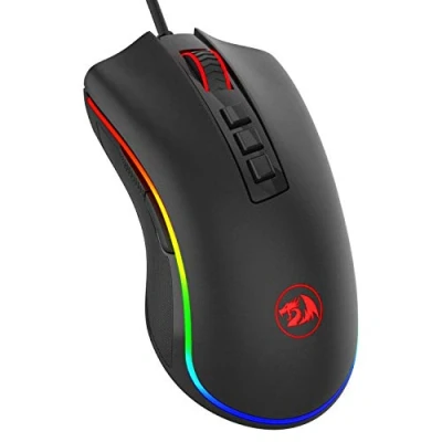 Afbeelding van Redragon M711 Cobra Gaming muis met 16,8 miljoen RGB kleuren en achtergrondverlichting, 10.000 dpi, verstelbaar, comfortabele grip, 7 programmeerbare toetsen (zwart)