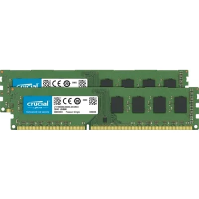 Afbeelding van Crucial CT2K102464BD160B Geheugen Kit, 16 GB (8 x 2), DDR3L, 1600 Mt/s, PC3L 12800, DIMM, 240 Pin, Groen