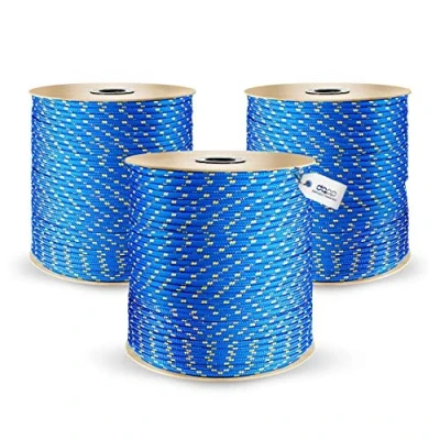 Afbeelding van Polypropyleen touw DQ, 5 mm, 20 m, blauw, belastbaar tot 244 kg, kunststof gevlochten