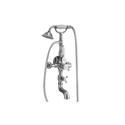Afbeelding van Huber Victorian Thermostatische Badkraan met Douchegarnituur Goud 198.VT01H.AG