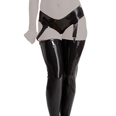 Afbeelding van Rimba Latex Play hipster slip met jarretels M