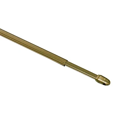 Afbeelding van GARDINIA Gordijnroede voor vitrages, plat/ovaal, uitschuifbaar, metaal/kunststof, messing, 40 65 cm, 2 stuks
