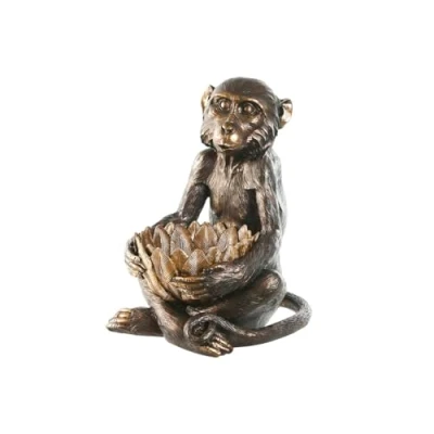 Afbeelding van Decoratieve figuren Home ESPRIT Gouden Donkerbruin Aap 40 x 37 50 cm