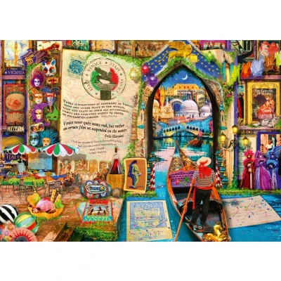 Afbeelding van Bluebird Puzzle Life is an Open Book Venice 1500 Teile.