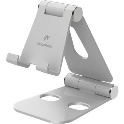 Afbeelding van imoshion Aluminium telefoonhouder bureau Verstelbaar Universeel Zilver