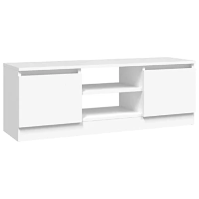 Image de vidaXL Meuble TV avec porte Blanc 102x30x36 cm823350