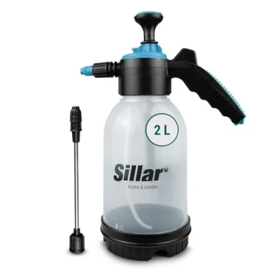 Afbeelding van Sillar 2L Pulvérisateur à pression avec lance ergonomique de jardin pour l&#039;entretien des plantes, le désherbage, les arbres fruitiers, serres, protection plantes