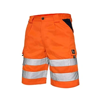 Afbeelding van CXS Norwich High Vision werkbroek, zichtbare korte signaalkleur, beschermende broek met reflecterende strepen, EN ISO 20471, 280 g/m², Oranje
