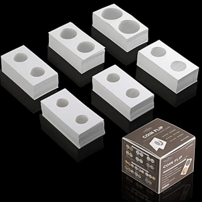 Afbeelding van FC01MX1 300 stuks kartonnen muntenhouders 5 x cm 6 maten muntenhouder album voor muntenverzamelaccessoires