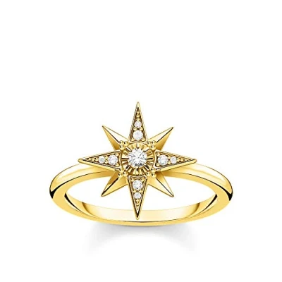 Afbeelding van THOMAS SABO Damesring van 925 sterling zilver, zwart, TR2299 643 14, 58, edelmetaal, zirkonia