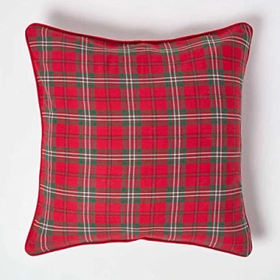 Afbeelding van Homescapes Edward Red Tartan kussenhoes 60 x cm