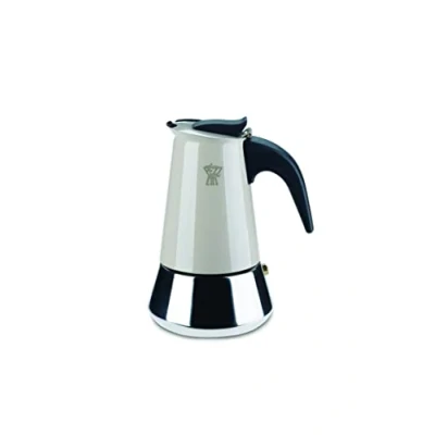 Afbeelding van Pezzetti Italiaanse espressomaker koffiemaker 6 kops roestvrijstaal inductie gas elektrisch percolator grijs