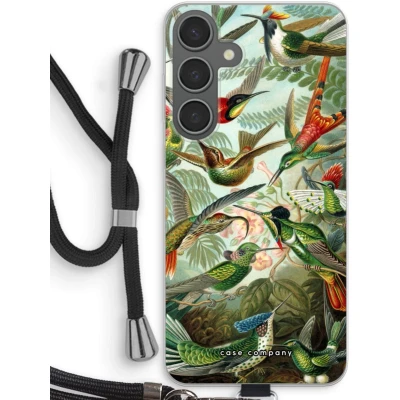 Afbeelding van Case Company® hoesje met Koord geschikt voor Samsung Galaxy S24 Plus Haeckel Trochilidae Telefoonhoesje Zwart Bescherming aan alle Kanten en Over de Schermrand