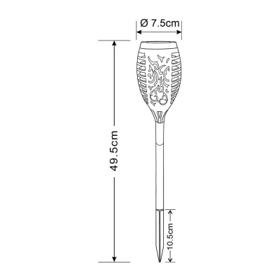 Afbeelding van LED grondspies lamp 33536 3, zaklamp, zwart, set van 3