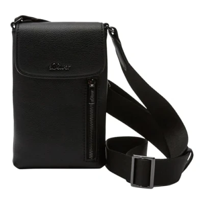 Afbeelding van s.Oliver Schoudertas mobiele telefoon Phone Bag Grey / Black Zwart