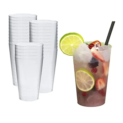 Afbeelding van 25 x partybekers 300 ml herbruikbare drinkbekers cocktailbekers van hard plastic drinkglazen Made in Germany silverkitchen