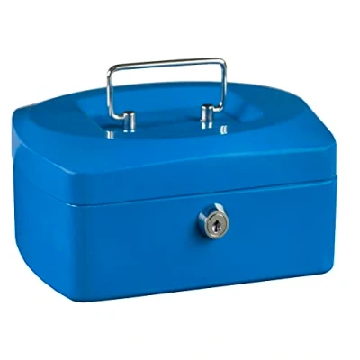 Afbeelding van Idena 50031 mini geldkistje, afmetingen: 125 x 95 60 mm, kleur: blauw, 1 stuk