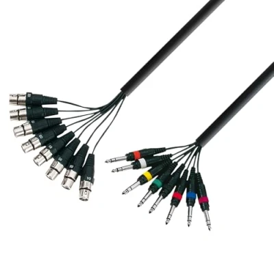 Afbeelding van Adam Hall Cables KMCO5XMPPM38 multipairkabel 8 x XLR stekker op 6,3 mm stereo aansluiting, 5 m