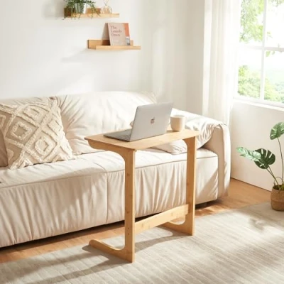Afbeelding van Bureau Hægebostad laptoptafel 65x60x40 cm bamboe