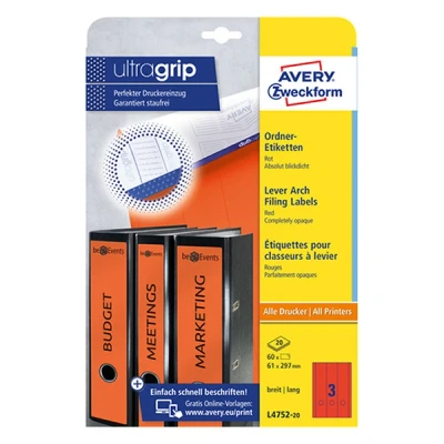 Image de Avery L4752 étiquettes pour dossiers 60 unités