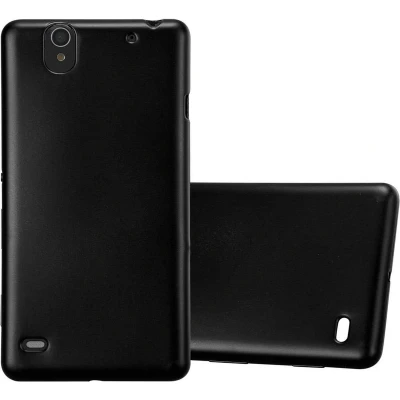 Afbeelding van Cadorabo Hoesje geschikt voor Sony Xperia C4 in METALLIC ZWART Beschermhoes gemaakt van flexibel TPU silicone Case Cover
