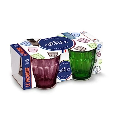 Afbeelding van Drinkglazen/waterglazen Picardie 4x stuks helder gekleurd glas 250 ML Koffie/thee/fris hardglas