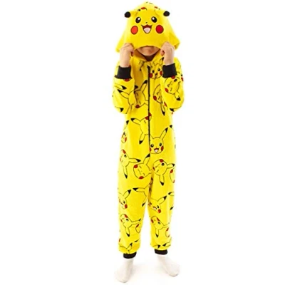 Afbeelding van Pokemon Onesie Boys Pikachu Yellow 3D Oren Kinderen Alles in één Pyjama PJ&#039;s, Geel, 4 5 jaar