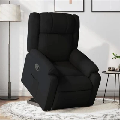 Image de vidaXL Fauteuil inclinable noir tissu