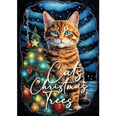 Afbeelding van Christmas Coloring Books Cats in Trees Book for Adults
