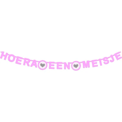 Afbeelding van Letterslinger &#039;&#039;Hoera een meisje&#039;&#039; roze