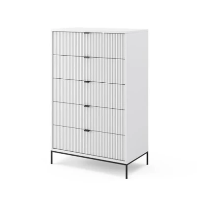 Afbeelding van Vicco Commode Eliza wit 76 x 120 cm met 5 laden