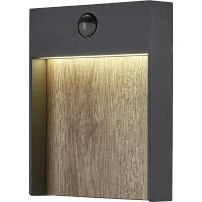 Afbeelding van SLV FLATT SENSOR 1002955 Buitenlamp (wand) LED vast ingebouwd Antraciet, Bruin