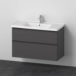 Afbeelding van Duravit D Neo meubelset m. wastafelonderbouwkast 2 laden softclose 100x20x48cm incl. wastafel grafiet mat