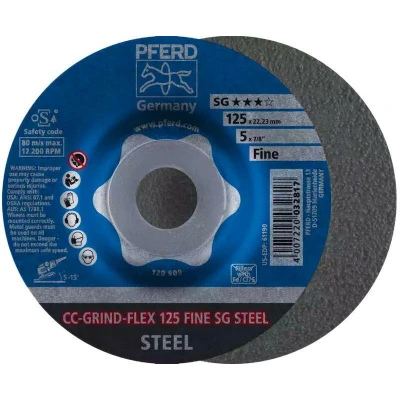 Afbeelding van PFERD 64187125 CC GRIND FLEX 125 SG STEEL FINE Schuurschijf Diameter mm Boordiameter 22.23 10 stuk(s)
