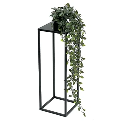 Afbeelding van DanDiBo 96315 Bloementafeltje, vierkant, van metaal, zwart, 70 50 cm Moderne plantenstandaard (50 cm)