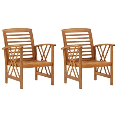 Afbeelding van Tuinstoelen 2 st massief acaciahout