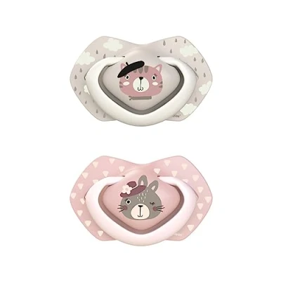 Afbeelding van Canpol Babies Light Touch PURE COLOR Set symmetrische siliconen fopspenen , 2 stuks 18+ maanden