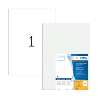 Image de HERMA Étiquettes de film extérieur A3 297x420 mm 40 feuilles Blanc