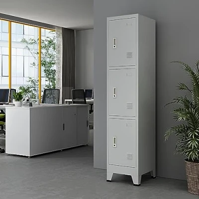 Afbeelding van Lockerkast Joroinen 180x38x45 cm staal met 3 deuren grijs