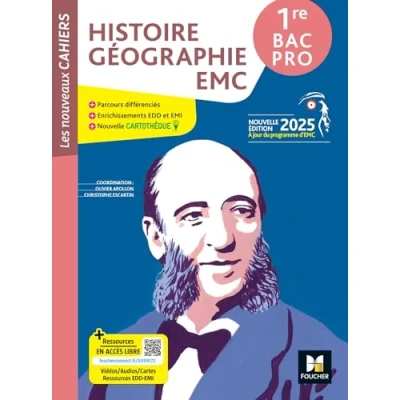 Afbeelding van HISTOIRE GEOGRAPHIE EMC 1E BAC PRO LIVRE ELEVE