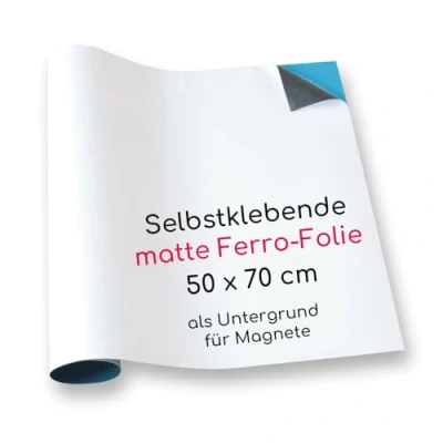 Afbeelding van Ferrofolie, zelfklevend, 50 x 70 cm, flexibele kleefbasis voor sterke magneten, ijzerhoudfolie wit gecoat kantoor, school, presentaties I mag_231
