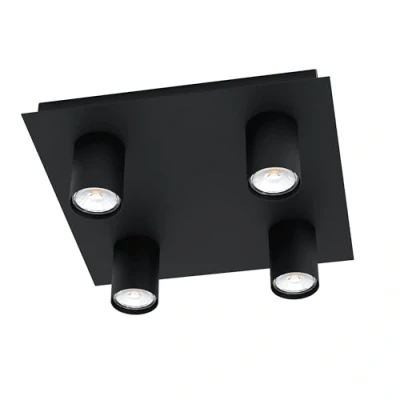 Afbeelding van EGLO Valcasotto Plafondlamp GU10 32 cm Zwart