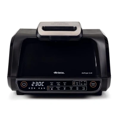 Afbeelding van Ariete 4635 Air Fryer Grill, Friggitrice ad aria e Griglia, Bistecchiera,1700W, Capacità 8L, Friggi 8 funzioni di cottura, Timer, Nero